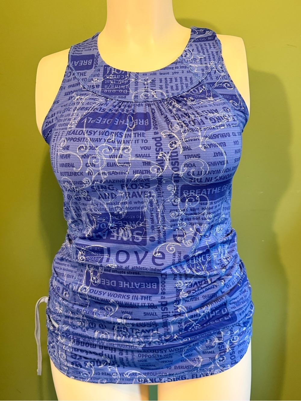Vintage lululemon athletica Royal Blue Graphic Ruched Tank